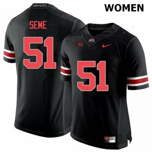 Women's Ohio State Buckeyes #51 Nick Seme Blackout Nike NCAA College Football Jersey Official HLT5644TN